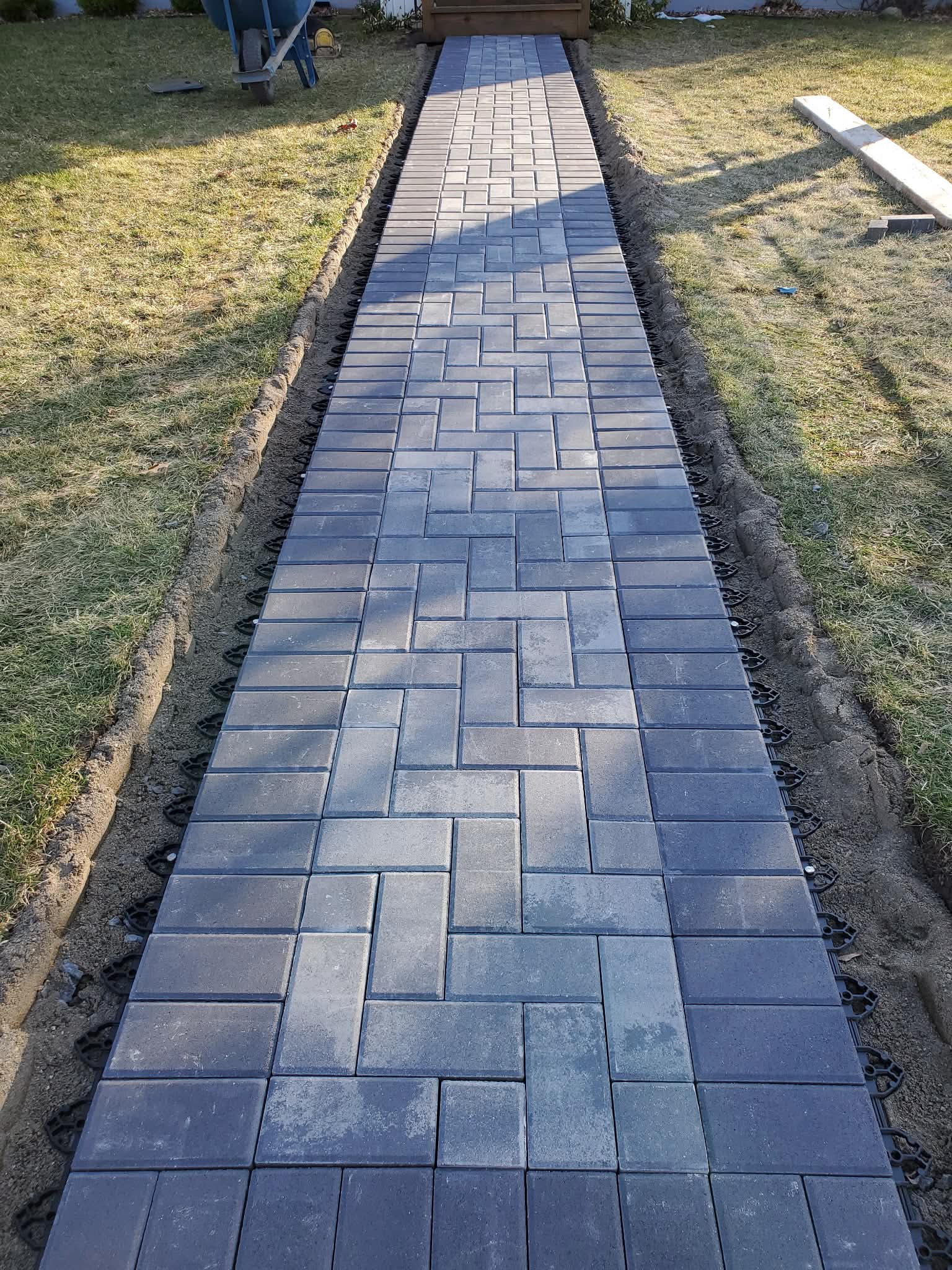 Herringbone front walkway — finished