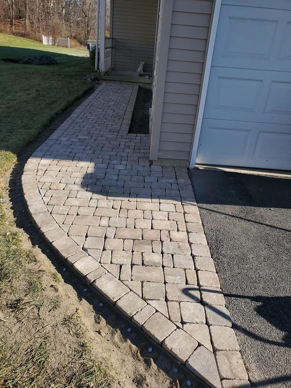 Curved section of side walkway, finished