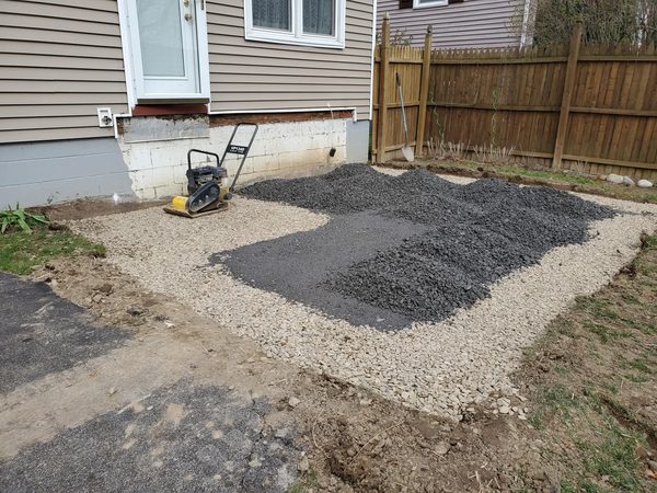 Gravel base layers being built up